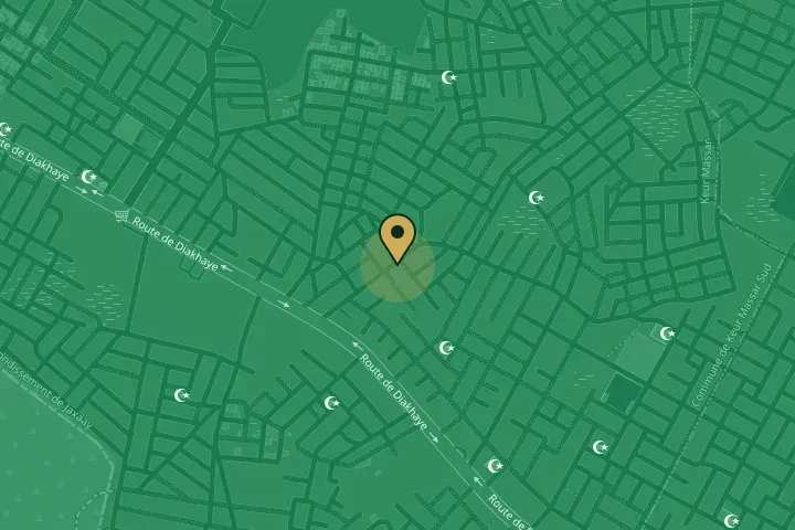 Plan schématique du quartier, la boutique marquée d'un repère or